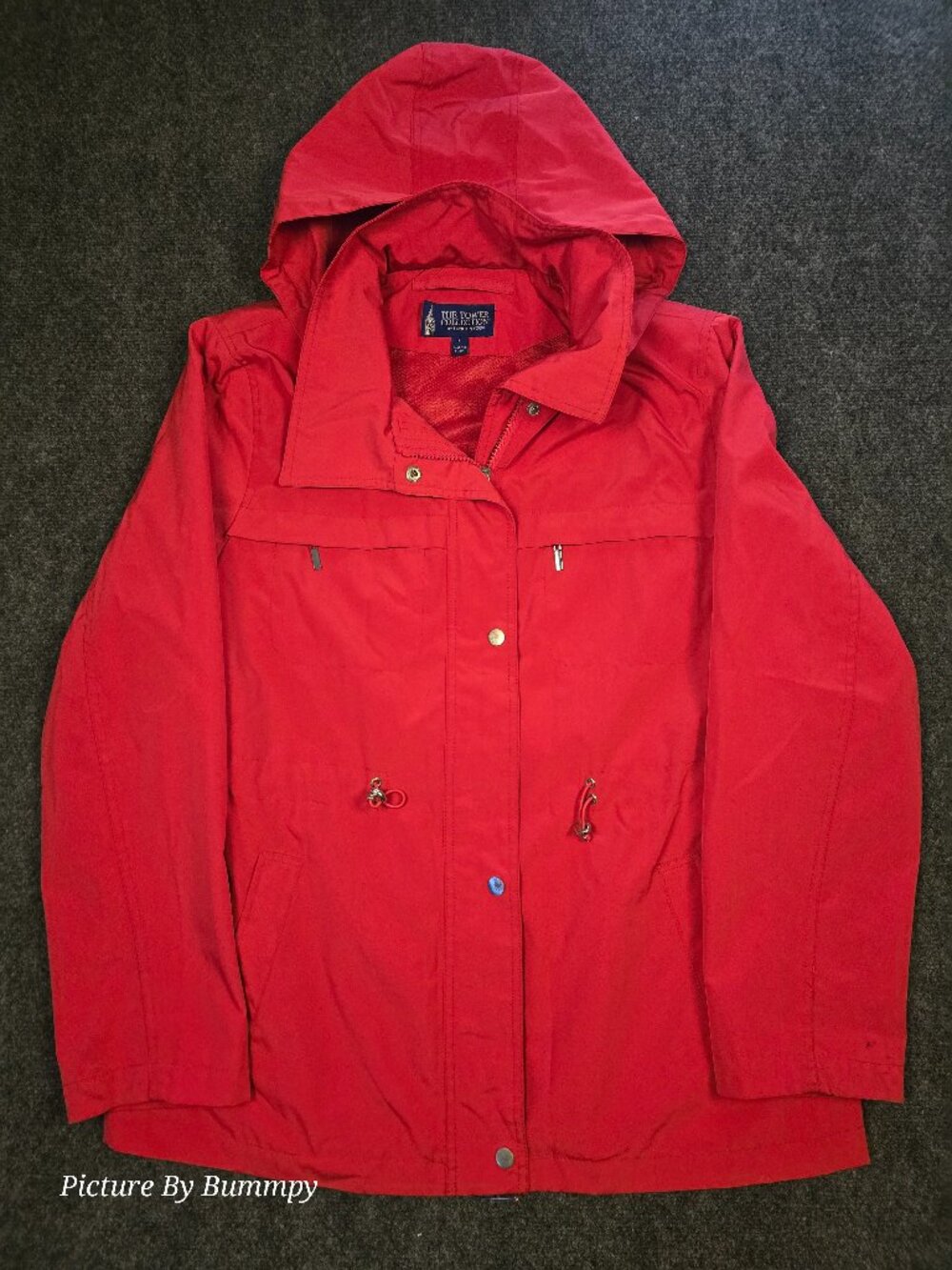 London Fog The Tower Collection Red Hooded Utility Jacket - Size L